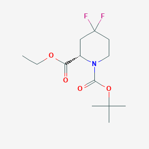 molecular formula C13H21F2NO4 B13649649 (S)-1-tert-Butyl 2-ethyl 4,4-difluoropiperidine-1,2-dicarboxylate 