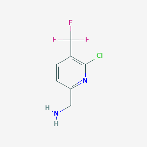 molecular formula C7H6ClF3N2 B13649698 (6-Chloro-5-(trifluoromethyl)pyridin-2-yl)methanamine 