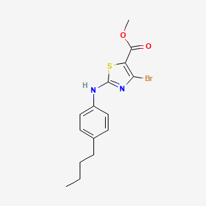 molecular formula C15H17BrN2O2S B13649706 Methyl 4-bromo-2-(4-butylphenylamino)thiazole-5-carboxylate 