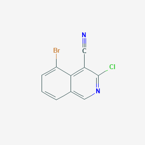 molecular formula C10H4BrClN2 B13649734 5-Bromo-3-chloroisoquinoline-4-carbonitrile 