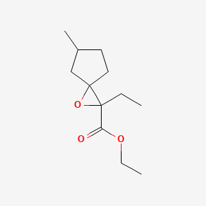 molecular formula C12H20O3 B13649735 Ethyl 2-ethyl-5-methyl-1-oxaspiro[2.4]heptane-2-carboxylate 