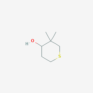 molecular formula C7H14OS B13649800 3,3-Dimethyltetrahydro-2H-thiopyran-4-ol 