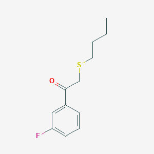 molecular formula C12H15FOS B13649809 2-(Butylthio)-1-(3-fluorophenyl)ethan-1-one 