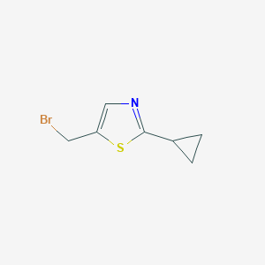 molecular formula C7H8BrNS B13649890 5-(Bromomethyl)-2-cyclopropylthiazole 