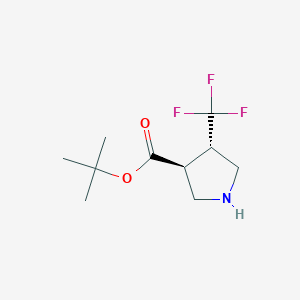 molecular formula C10H16F3NO2 B13650248 tert-Butyl (3S,4S)-4-(trifluoromethyl)pyrrolidine-3-carboxylate 