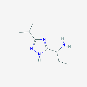 1-(5-Isopropyl-1h-1,2,4-triazol-3-yl)propan-1-amine