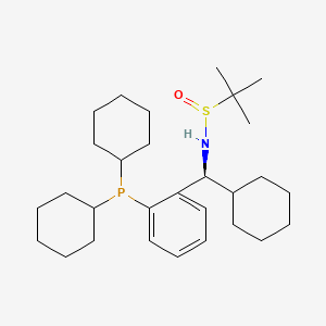 molecular formula C29H48NOPS B13650368 (R)-N-((S)-Cyclohexyl(2-(dicyclohexylphosphanyl)phenyl)methyl)-2-methylpropane-2-sulfinamide 