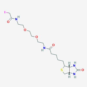 molecular formula C18H31IN4O5S B13650374 5-[(3aS,4S,6aR)-2-oxo-hexahydro-1H-thieno[3,4-d]imidazol-4-yl]-N-(2-{2-[2-(2-iodoacetamido)ethoxy]ethoxy}ethyl)pentanamide 