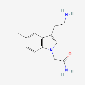 molecular formula C13H17N3O B13650430 2-[3-(2-aminoethyl)-5-methyl-1H-indol-1-yl]acetamide 