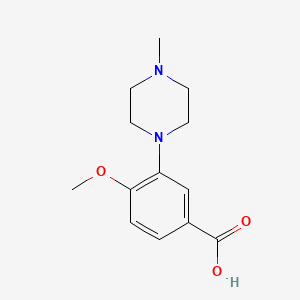 molecular formula C13H18N2O3 B1365050 4-Methoxy-3-(4-methyl-1-piperazinyl)benzoic acid 