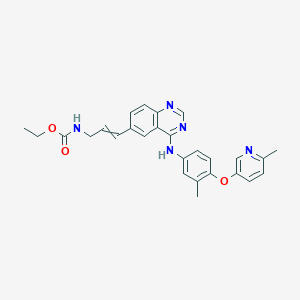 molecular formula C27H27N5O3 B13650595 ethyl N-[3-[4-[3-methyl-4-(6-methylpyridin-3-yl)oxyanilino]quinazolin-6-yl]prop-2-enyl]carbamate 