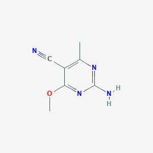 molecular formula C7H8N4O B13650756 2-Amino-4-methoxy-6-methylpyrimidine-5-carbonitrile 