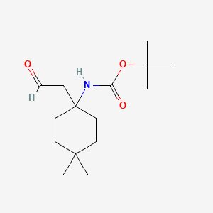 molecular formula C15H27NO3 B13650823 tert-butyl N-[4,4-dimethyl-1-(2-oxoethyl)cyclohexyl]carbamate 