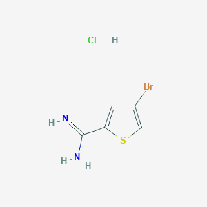 molecular formula C5H6BrClN2S B13650968 4-Bromothiophene-2-carboximidamide hydrochloride 