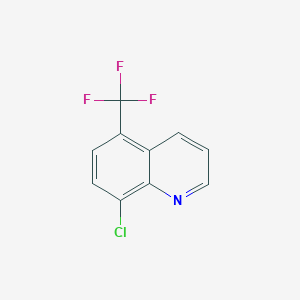 molecular formula C10H5ClF3N B13651010 8-Chloro-5-(trifluoromethyl)quinoline 