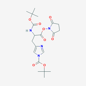 molecular formula C20H28N4O8 B13651022 Boc-his(tau-boc)-osu 