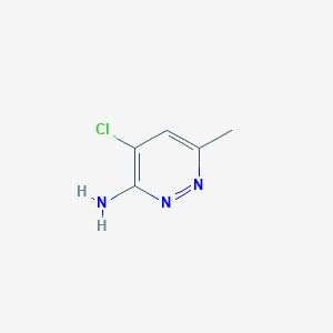 molecular formula C5H6ClN3 B13651056 4-Chloro-6-methylpyridazin-3-amine 