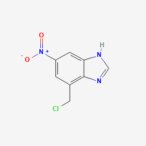 molecular formula C8H6ClN3O2 B13651073 4-(Chloromethyl)-6-nitro-1H-benzo[d]imidazole 