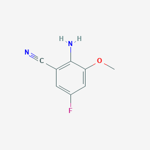 molecular formula C8H7FN2O B13651092 2-Amino-5-fluoro-3-methoxybenzonitrile 