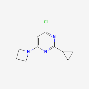 molecular formula C10H12ClN3 B1365116 4-(Azetidin-1-yl)-6-chloro-2-cyclopropylpyrimidine 