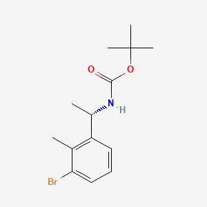 molecular formula C14H20BrNO2 B13651183 tert-Butyl (S)-(1-(3-bromo-2-methylphenyl)ethyl)carbamate 