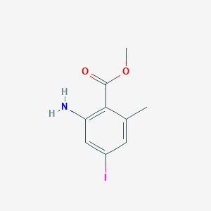 molecular formula C9H10INO2 B13651184 Methyl 2-amino-4-iodo-6-methylbenzoate 