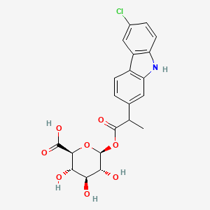 molecular formula C21H20ClNO8 B1365121 (2S,3S,4S,5R,6S)-6-((2-(6-Chloro-9H-carbazol-2-yl)propanoyl)oxy)-3,4,5-trihydroxytetrahydro-2H-pyran-2-carboxylic acid 