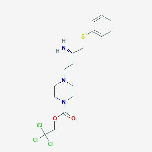 molecular formula C17H24Cl3N3O2S B13651223 (S)-2,2,2-Trichloroethyl 4-(3-amino-4-(phenylthio)butyl)piperazine-1-carboxylate 