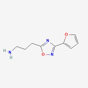 molecular formula C9H11N3O2 B13651235 3-(3-(Furan-2-yl)-1,2,4-oxadiazol-5-yl)propan-1-amine 