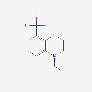 molecular formula C12H14F3N B13651241 1-Ethyl-5-(trifluoromethyl)-1,2,3,4-tetrahydroquinoline 