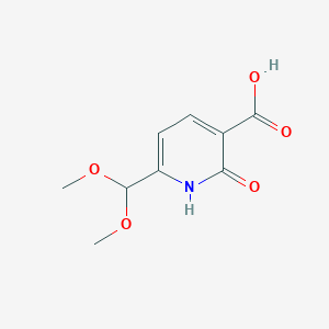 molecular formula C9H11NO5 B1365133 6-(二甲氧甲基)-2-羟基烟酸 CAS No. 156459-20-0