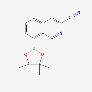 molecular formula C16H17BN2O2 B13651343 8-(4,4,5,5-Tetramethyl-1,3,2-dioxaborolan-2-yl)isoquinoline-3-carbonitrile 