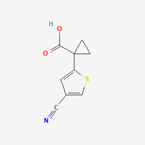 molecular formula C9H7NO2S B13651397 1-(4-Cyanothiophen-2-yl)cyclopropane-1-carboxylic acid 