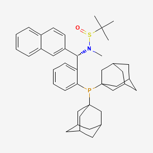 (R)-N-((S)-(2-(Di(adamantan-1-yl)phosphanyl)phenyl)(naphthalen-2-yl)methyl)-N,2-dimethylpropane-2-sulfinamide