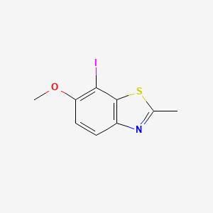 molecular formula C9H8INOS B13651413 7-Iodo-6-methoxy-2-methylbenzo[d]thiazole 