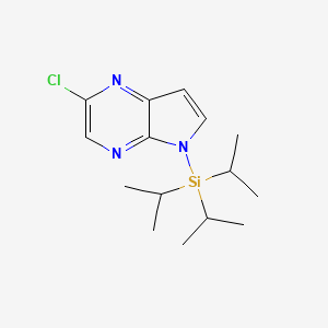 molecular formula C15H24ClN3Si B13651426 2-Chloro-5-(triisopropylsilyl)-5H-pyrrolo[2,3-b]pyrazine 