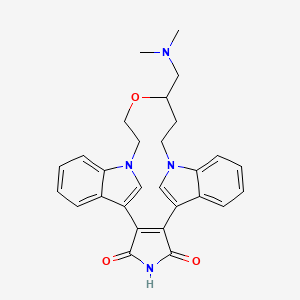 18-[(dimethylamino)methyl]-17-oxa-4,14,21-triazahexacyclo[19.6.1.17,14.02,6.08,13.022,27]nonacosa-1(28),2(6),7(29),8,10,12,22,24,26-nonaene-3,5-dione