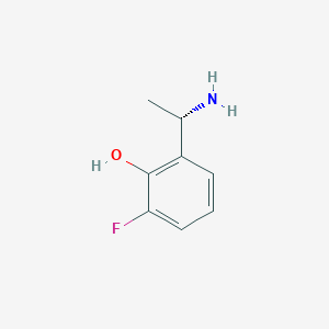 molecular formula C8H10FNO B13651446 (S)-2-(1-Aminoethyl)-6-fluorophenol 