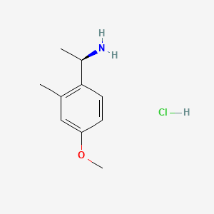 molecular formula C10H16ClNO B13651454 (R)-1-(4-Methoxy-2-methylphenyl)ethan-1-amine hydrochloride 