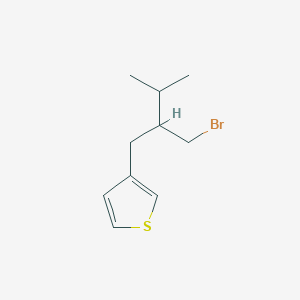 molecular formula C10H15BrS B13651501 3-(2-(Bromomethyl)-3-methylbutyl)thiophene 