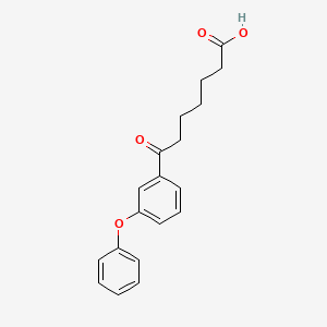 molecular formula C19H20O4 B1365155 7-氧代-7-(3-苯氧基苯基)庚酸 CAS No. 871127-76-3