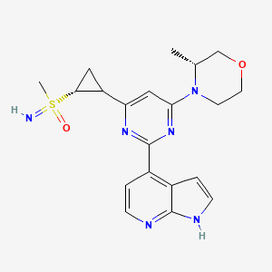 (3R)-3-methyl-4-(6-((2R)-2-((R)-S-methylsulfonimidoyl)cyclopropyl)-2-(1H-pyrrolo[2,3-b]pyridin-4-yl)pyrimidin-4-yl)morpholine