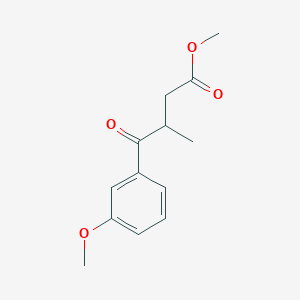 molecular formula C13H16O4 B13651647 Methyl 4-(3-methoxyphenyl)-3-methyl-4-oxobutanoate 