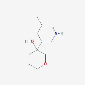 molecular formula C10H21NO2 B13651659 3-(1-Aminopentan-2-yl)oxan-3-ol 