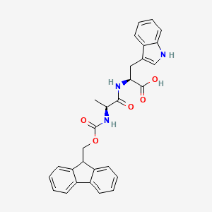 (S)-2-((S)-2-((((9H-Fluoren-9-yl)methoxy)carbonyl)amino)propanamido)-3-(1H-indol-3-yl)propanoic acid