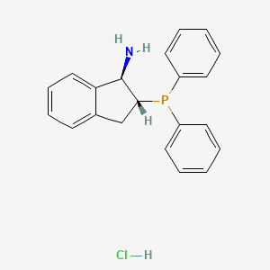 molecular formula C21H21ClNP B13651689 (1R,2R)-2-(Diphenylphosphino)-2,3-dihydro-1H-inden-1-amine Hydrochloride 