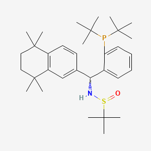 (R)-N-((R)-(2-(Di-tert-butylphosphanyl)phenyl)(5,5,8,8-tetramethyl-5,6,7,8-tetrahydronaphthalen-2-yl)methyl)-2-methylpropane-2-sulfinamide