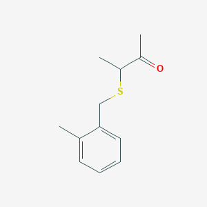 molecular formula C12H16OS B13651707 3-((2-Methylbenzyl)thio)butan-2-one 