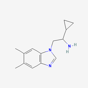 molecular formula C14H19N3 B13651715 1-Cyclopropyl-2-(5,6-dimethyl-1h-benzo[d]imidazol-1-yl)ethan-1-amine 