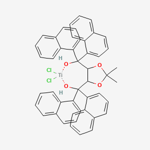 molecular formula C47H38Cl2O4Ti B13651722 Dichlorotitanium;[5-[hydroxy(dinaphthalen-1-yl)methyl]-2,2-dimethyl-1,3-dioxolan-4-yl]-dinaphthalen-1-ylmethanol 